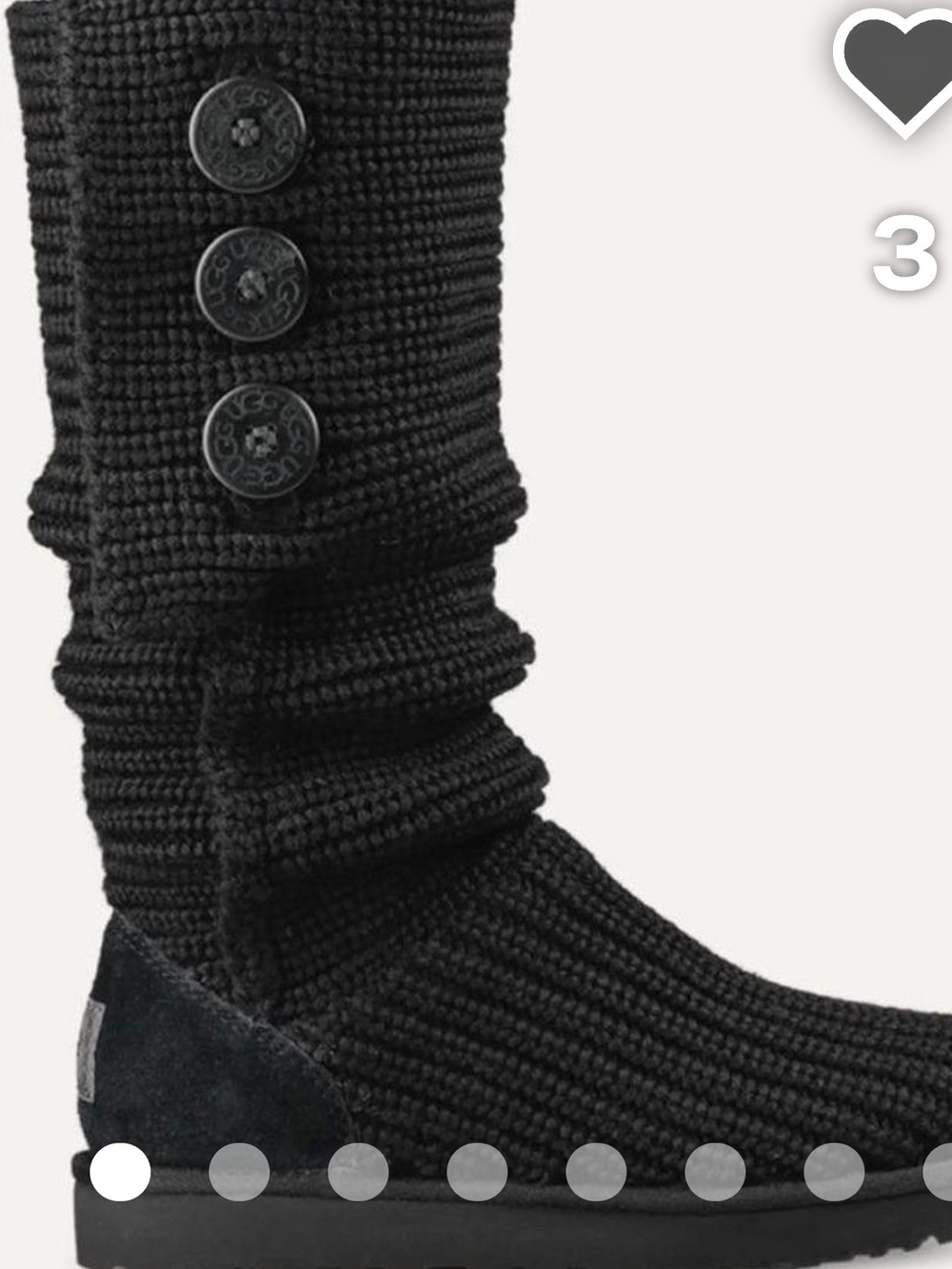 UGG Black Knit Button Moccasin Boots